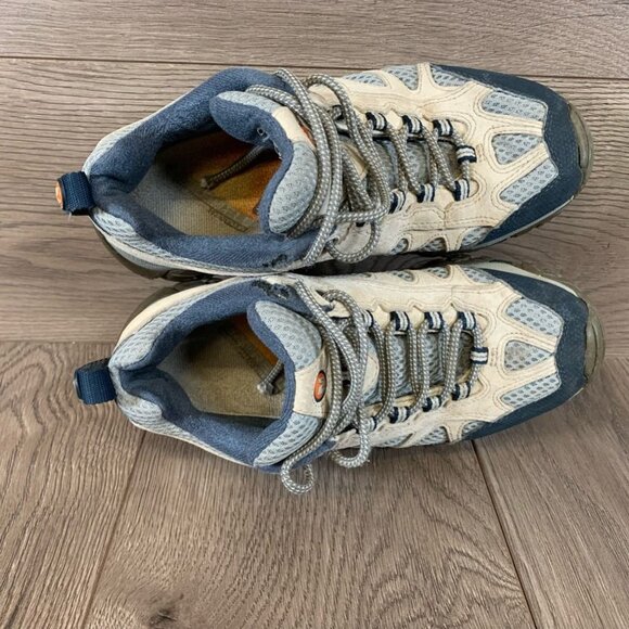 Merrell Womens Athletic Shoes Beige Gray Mesa Low Top Leather Lace Up 7M - Picture 6 of 9